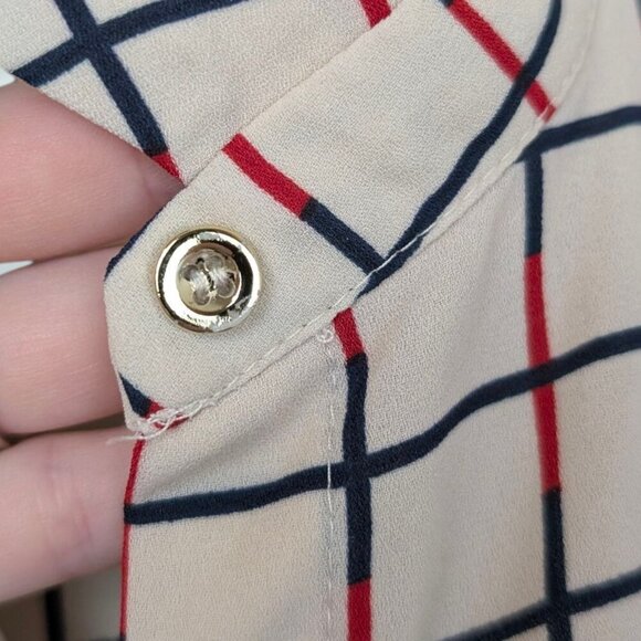 (2/$20) Splash Red & Blue Line Blouse - Picture 7 of 8